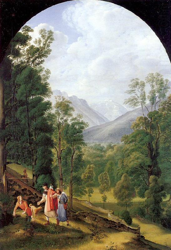 Landscape near Berchtesgaden, Olivier, Johann Heinrich Ferdinand